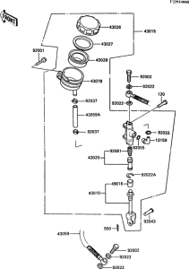 ZX900 Задний торм цилиндр