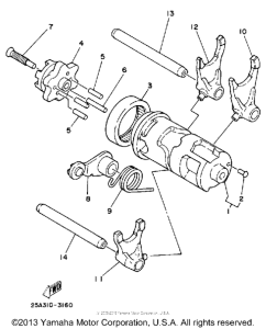 TT225S Shift cam-fork