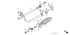 NSR75 Shift drum / shift fork