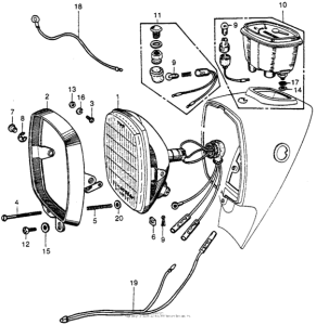 CB92 Headlight + speedometer
