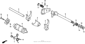 XR200R Вилки и валы выбора передач