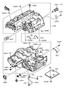 ZX1000 クランクケース