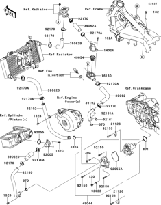 EX250 Патрубки охлаждения