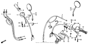 CB650 Handle lever + cable + switch + mirror