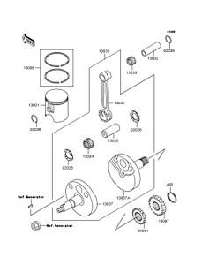 KX65 Crankshaft / piston