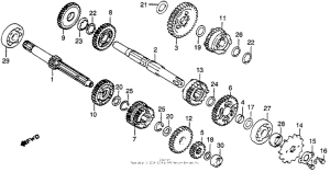 CR80R Трансмиссия