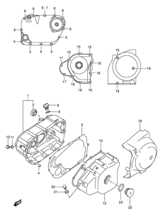 VL125 Crankcase cover ass`y  (v
