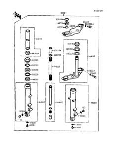 EX250 Передняя вилка