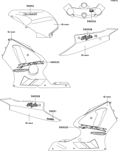 ZX1200 Decals(green)(b2)