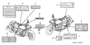 VTX1300S Лейбл предостережения