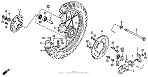 CR80R Rear wheel 92-95