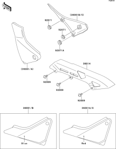 ZR550 Side cover / chain case(zr550-b1 / b2)