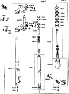 VN1500 Передняя вилка