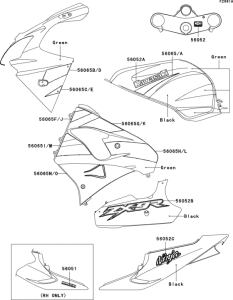 ZX900 Decals(green / black)(zx900-f1)