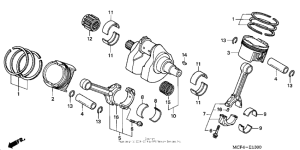 RVT1000R Коленчатый вал и поршни