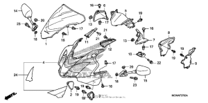 VFR800 Верхний обтекатель