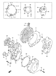 GSX-R600 Crankcase cover ass`y  (v
