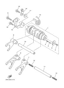TDM900 Shift cam & fork