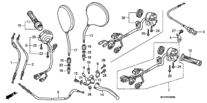 CB900F Handle lever / switch / cable