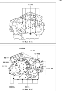  Crankcase bolt pattern(a1h / a2h)