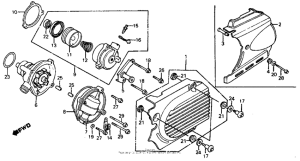 VF700C Left crankcase cover + water pump
