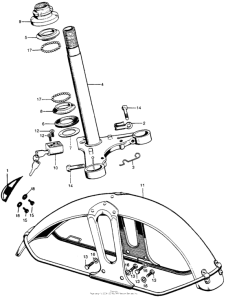 CL90 Steering stem + front fender