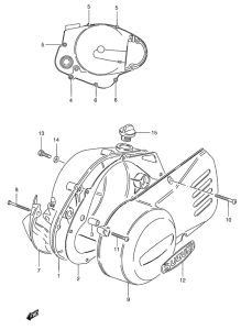 TS185 Crankcase cover ass`y  (v