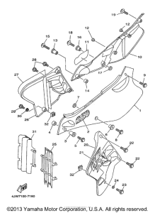 WR250Z Боковые обтекатели