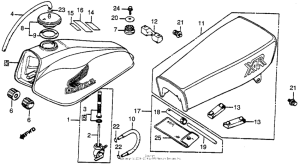 XR80 Fuel tank + seat 81-82