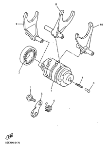 WR400F Shift cam. fork