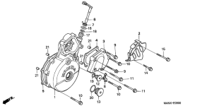 NX650 Крышка картера левая