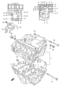GSF250 Картер двигателя