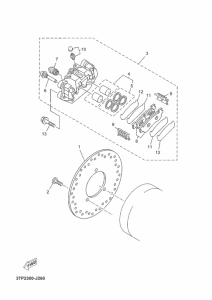 YP250RA Задний суппорт