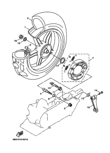 XF50 XF50X Rear wheel complete assy