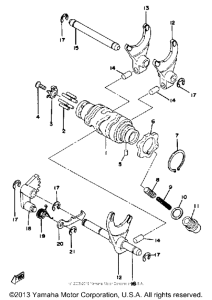 XT500E Shift cam - fork