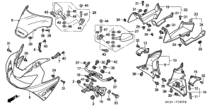 CBR900RE Upper cowling assy