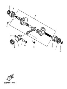 YQ100 Коленчатый вал и поршни