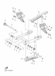 XVS950CU (ABS) リヤアーム & サスペンシヨン