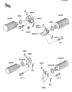 KZ1100 Подножки