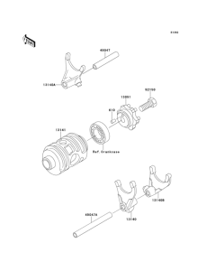 KX125 Change drum / shift fork