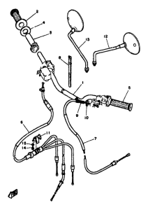 RD350LC Handlebar. cable