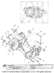 YZ465G Картер двигателя
