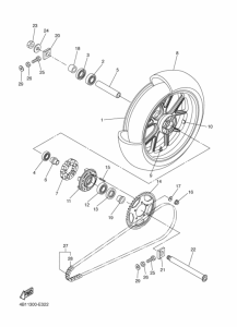 YZF-R1S Rear wheel complete assy