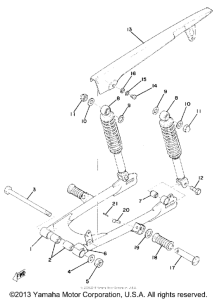 RS100C Rear arm - rear cushion - chain case