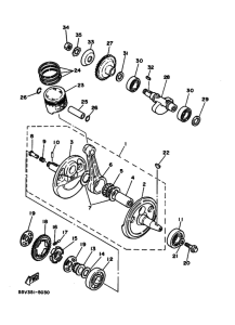 XT350 Коленчатый вал и Поршень