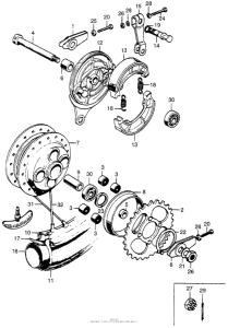 CA175 Ca175 rear wheel