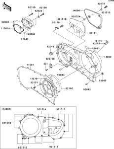 VN1500 Крышки двигателя правые