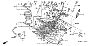 VFR800 Головка цилиндров задняя