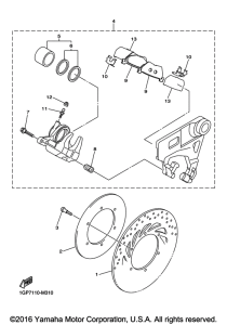 XVS1300CU Задний суппорт