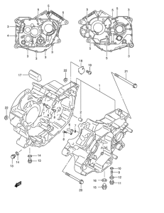 VL250 Картер двигателя
